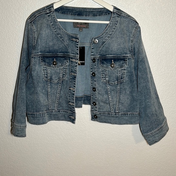 torrid Jackets & Blazers - Torrid Cropped Collarless Denim Jacket NWT